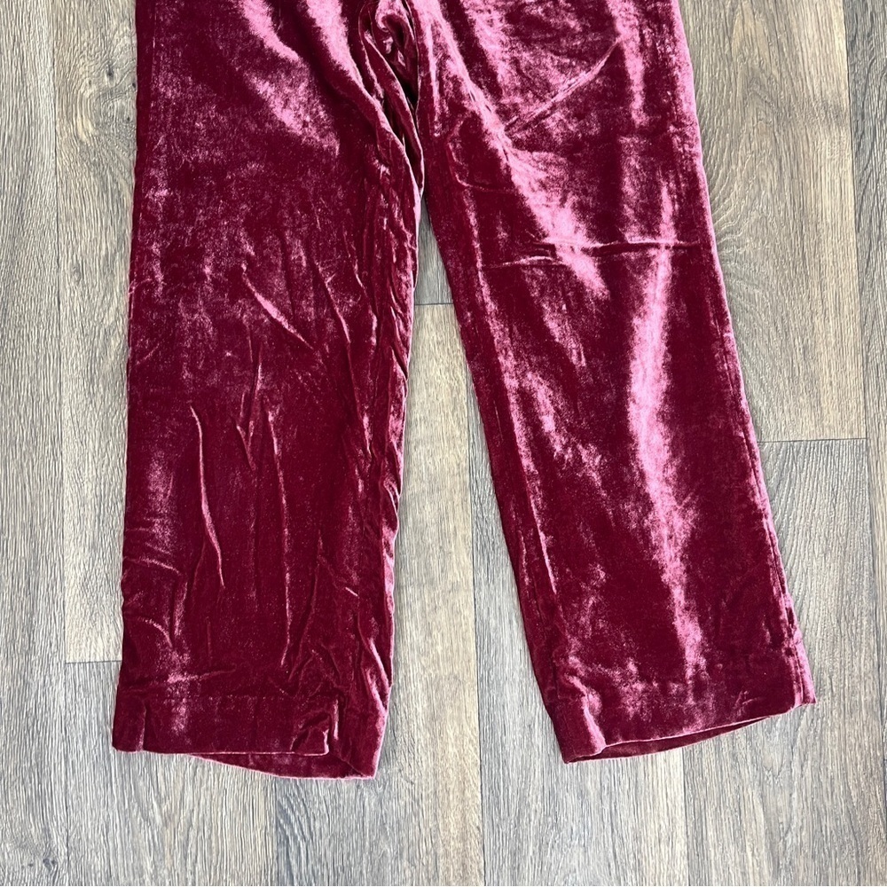 J.Crew Women’s Size 0 Crushed Velvet High Rise Cropped Wide Leg Trousers Pants - Picture 13 of 15
